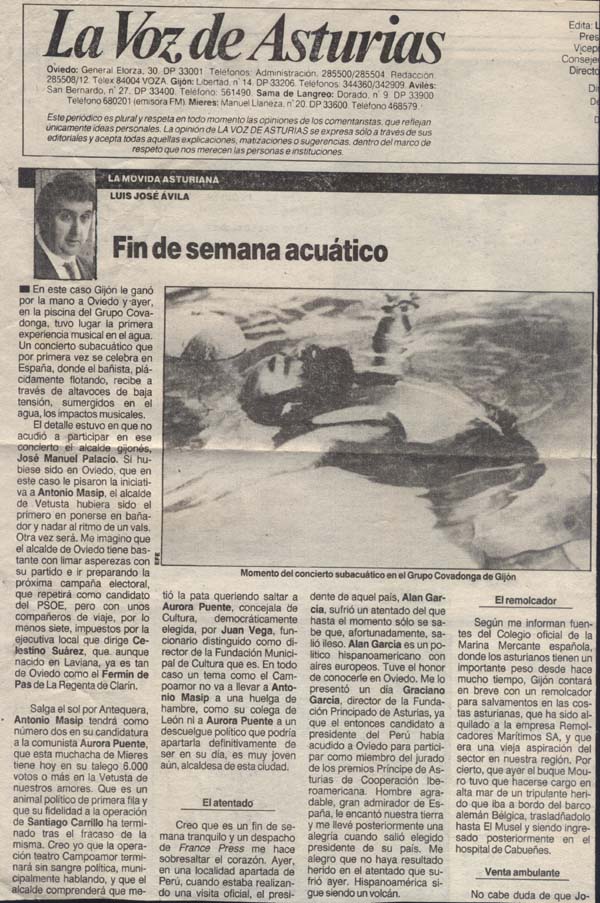 La Voz de Asturias - Octobre 1986